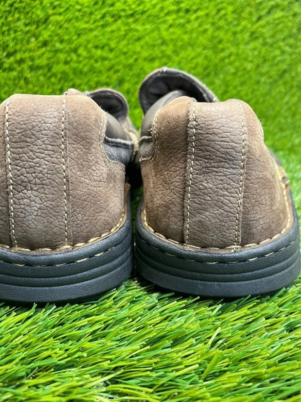 Dr. Scholl's‎ Benefit Mens Size 8.5 Brown Casual Classic Leather Slip On Shoes